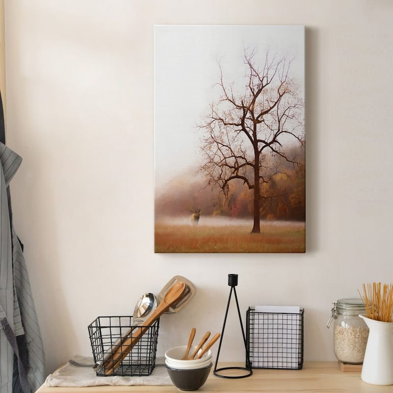 Photography Study Elk in the Mist Premium Gallery Wrapped Canvas - Ready to Hang