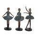 preview thumbnail 2 of 5, Teal Polystone Dancer Decorative Sculpture (Set of 3) - S/3 6"W, 12"H