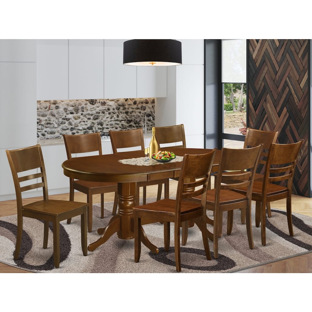 Kitchen Table Set with Dining Chairs - Wood Table & 6 Ladder Back Chairs - Modern Dinette Set