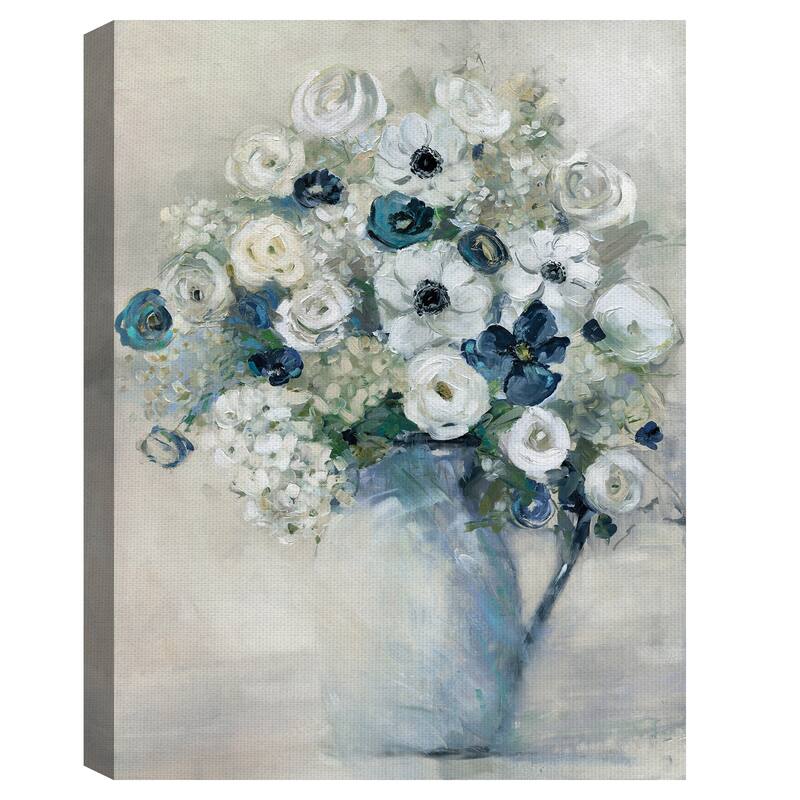Anemone and Blue by Sally Swatland Canvas Art Print