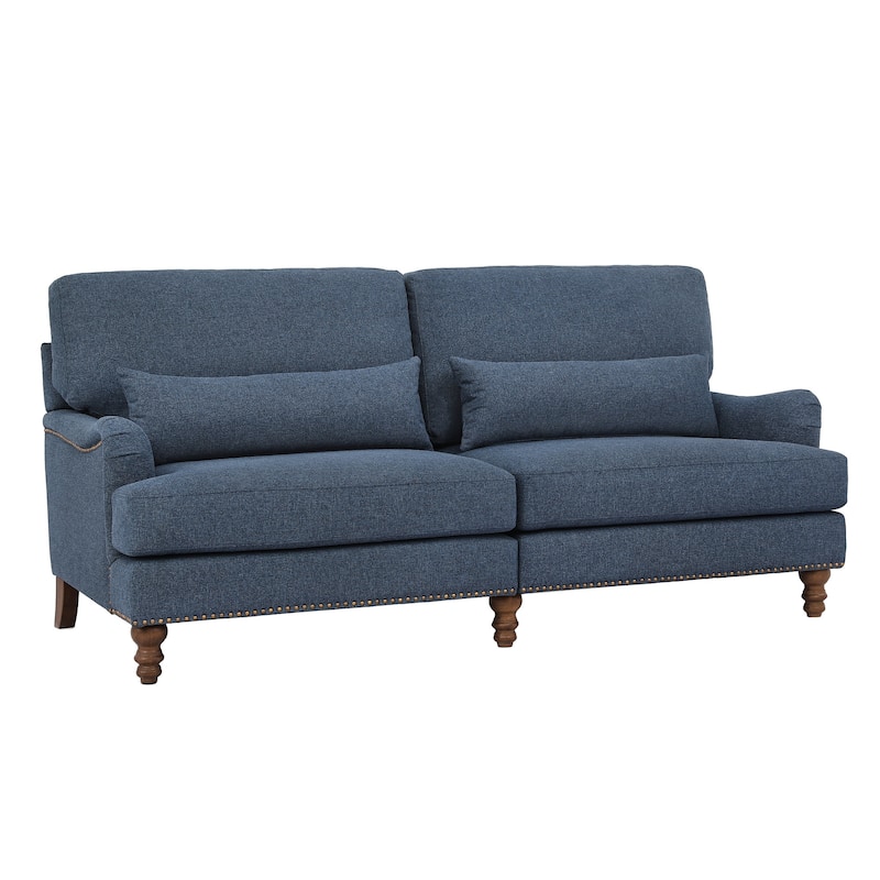 77.6''W Modern 3-Seat Sofa with Solid Wood Frame and Comfortable Cushions for Living Room