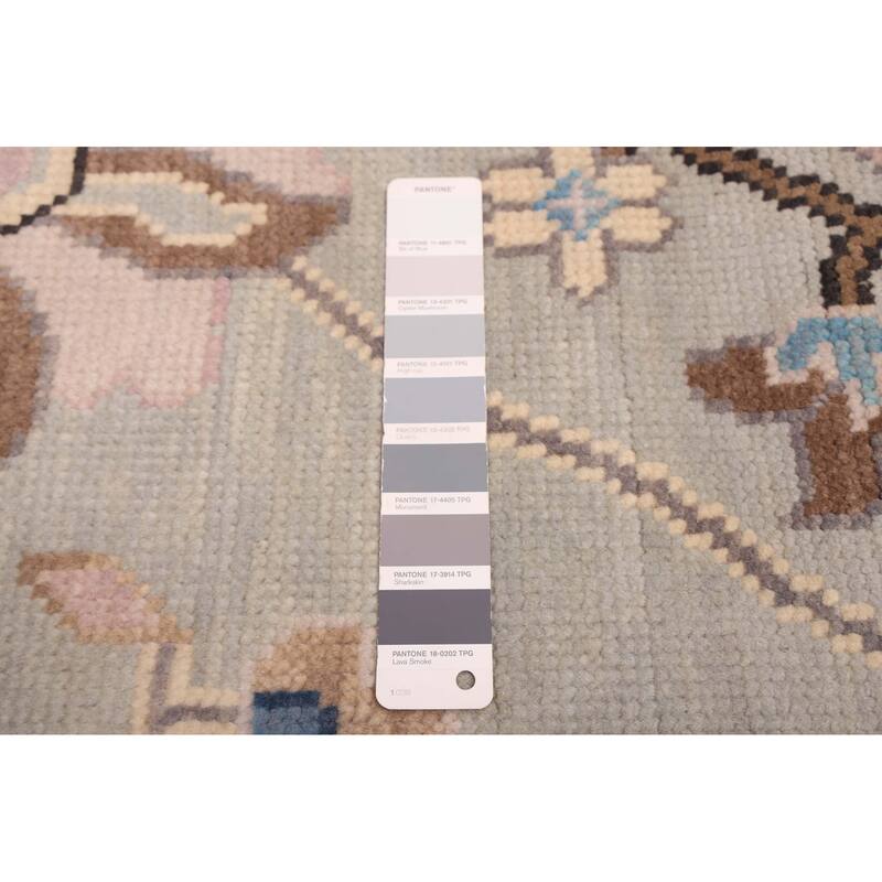 ECARPETGALLERY Hand-knotted Modern Oushak Light Grey Wool Rug - 8'11 x 11'9