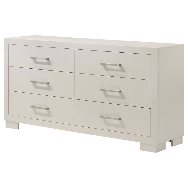 Jessica Contemporary Wood 6-drawer Dresser Cream White