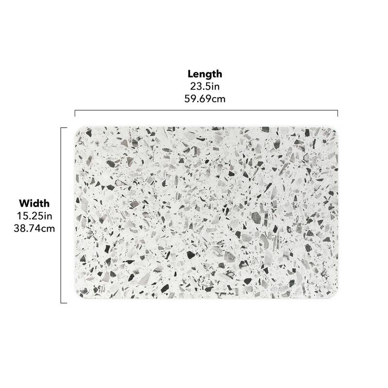FloorPops Terrazzo Grey Stone Quick Drying Mat