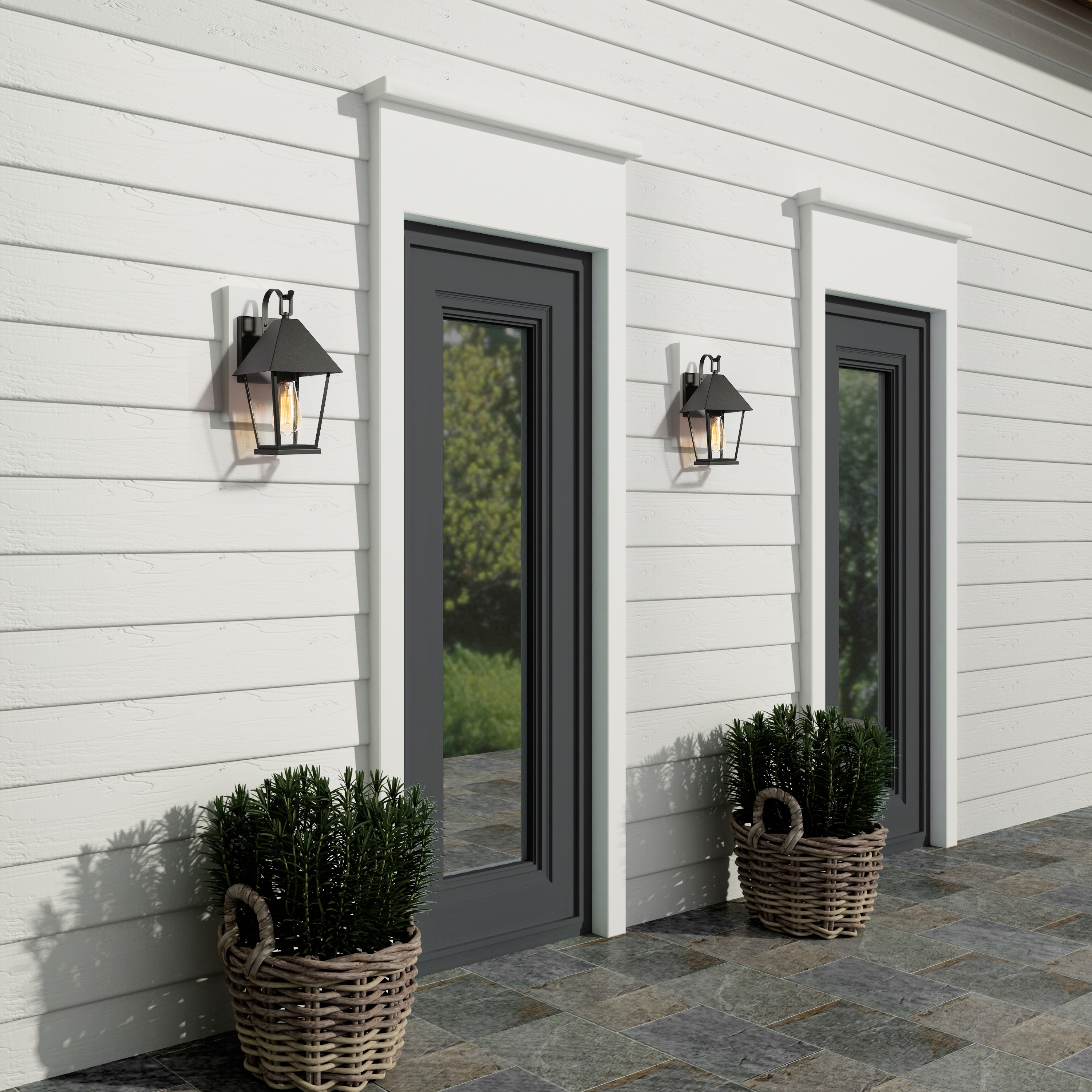 Outdoor garage store door lights