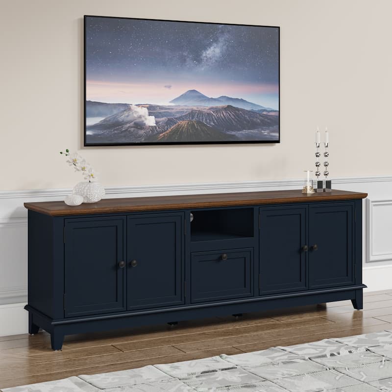 Rustic 72-Inch TV Stand with Adjustable Shelves, Hidden Storage