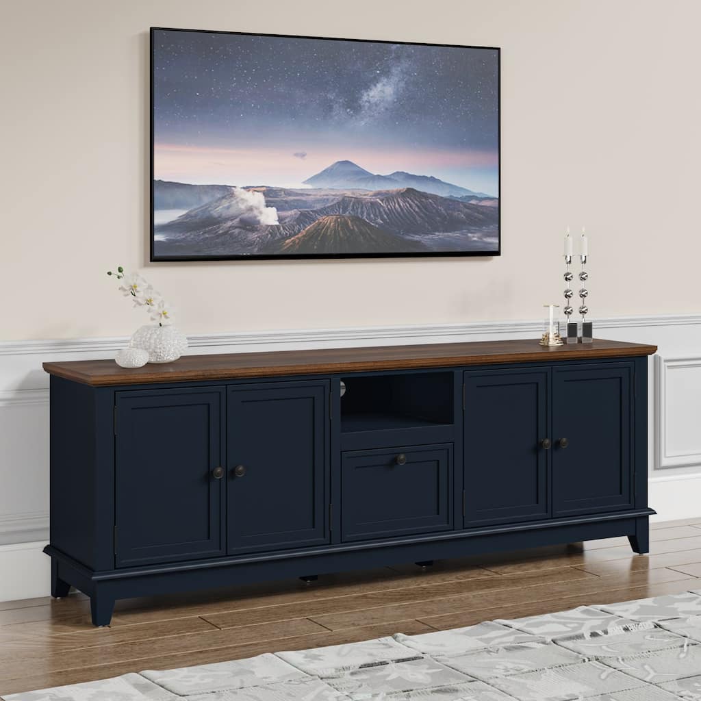 Rustic 72-Inch TV Stand with Adjustable Shelves, Hidden Storage