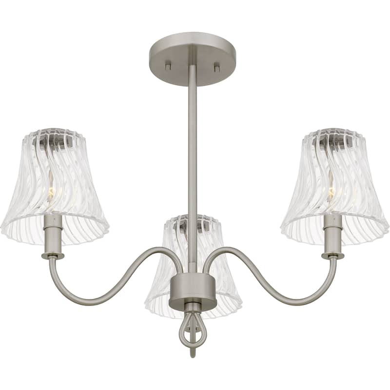 McKinney 3-Light Brushed Nickel Semi-Flush Mount