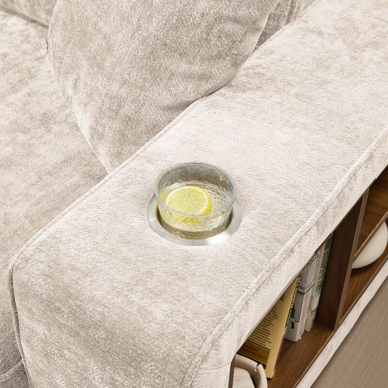 Transitional Modular Storage Sectional with Ottoman