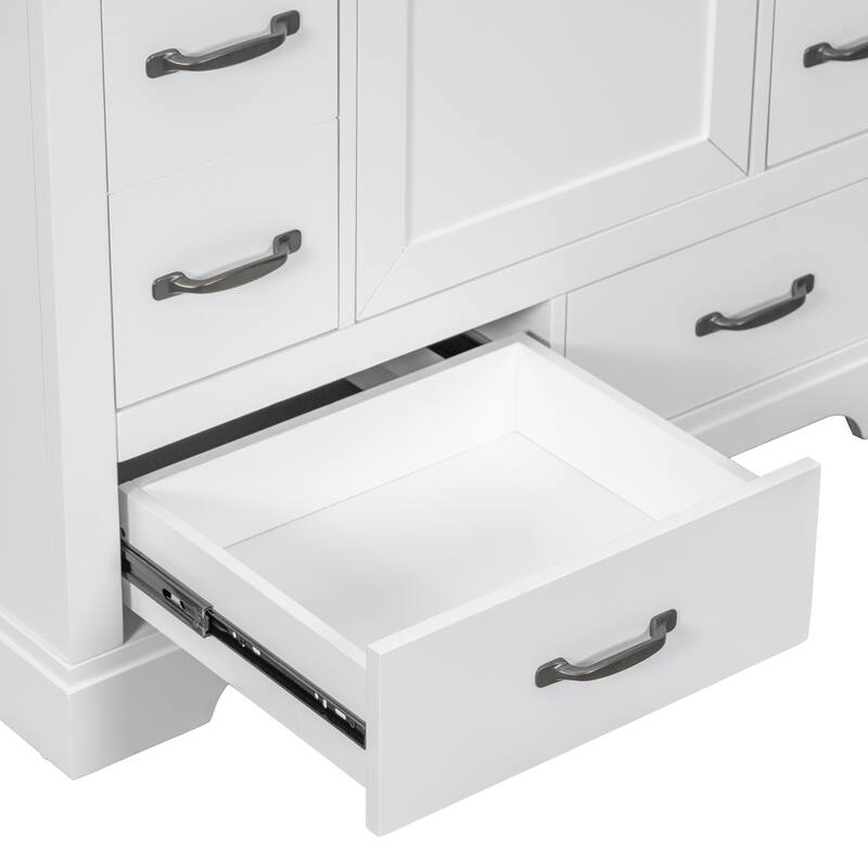 Bathroom Vanity with Sink Combo, Six Drawers