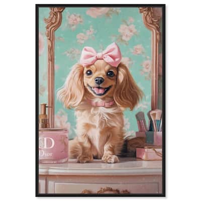 Cute Doxxie at the Vanity Canvas by Art Remedy