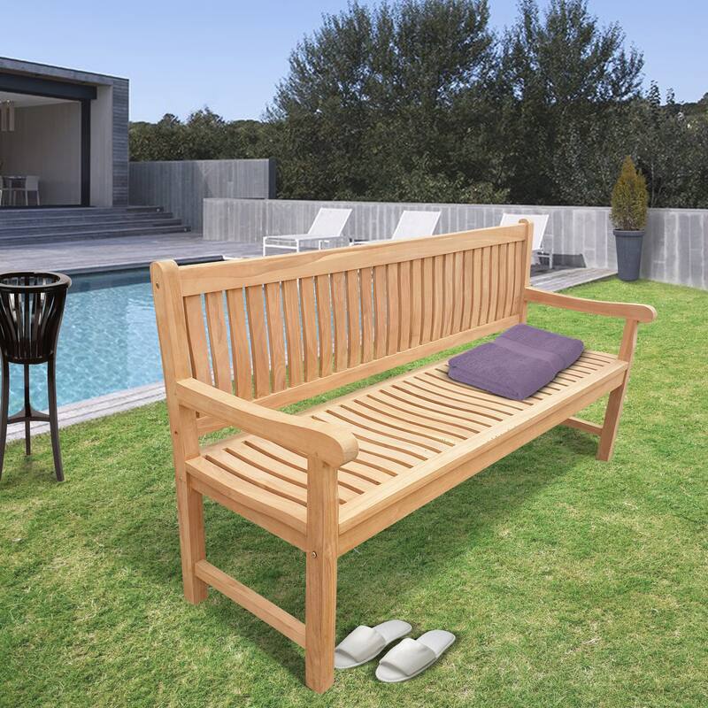 Seven Seas Teak San Juan Teak Wood Outdoor Patio Bench, 6 Foot