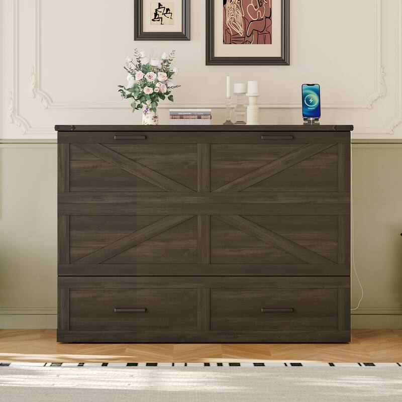 Foldable Platform Bed with Large Storage Drawer