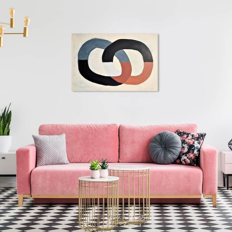 Wynwood Studio Canvas Abstract Circulos Black and Copper Modern & Contemporary Wall Art Canvas Print - 36 x 24
