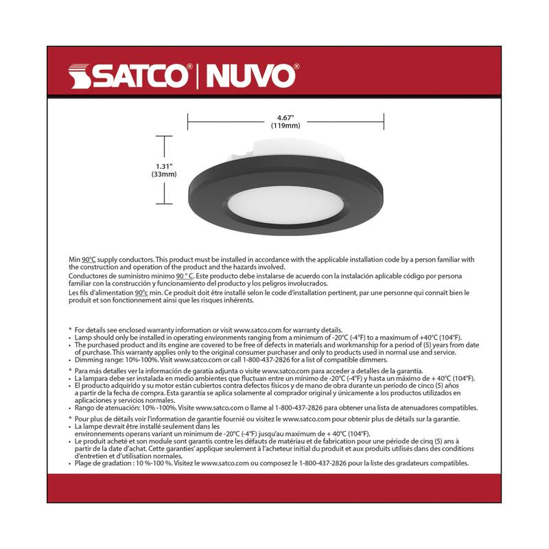 Nuvo Lighting 62/1581 5" Wide LED Flush Mount Ceiling Fixture