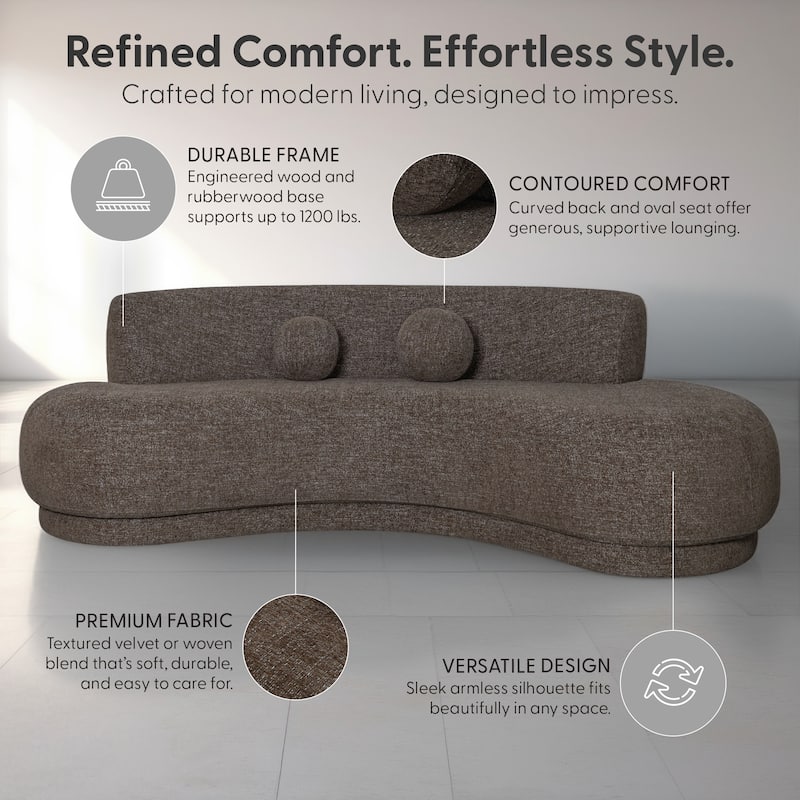 Oakland 97.5 in. 3-Seater Sofa with Oval Seat