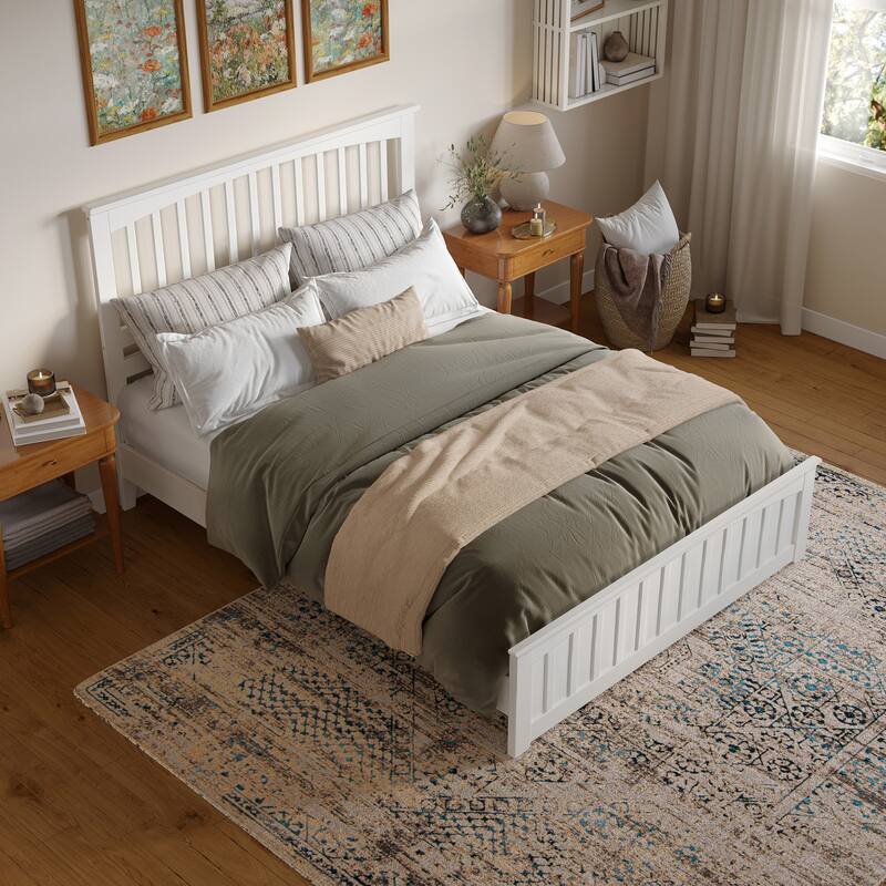 Becket Solid Wood Low Profile Platform Bed with Matching Footboard