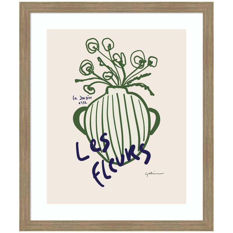 Kate and Laurel Le Jardin by Gabrielly Guedes Framed Wall Art Print - 22x26 - Brown