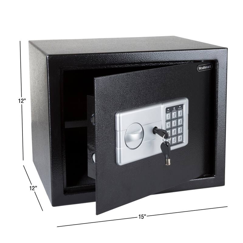 Electronic Combination Safe - Large Steel Strongbox with Keypad, Manual Override Key - Protect Money, Jewelry, More by Stalwart