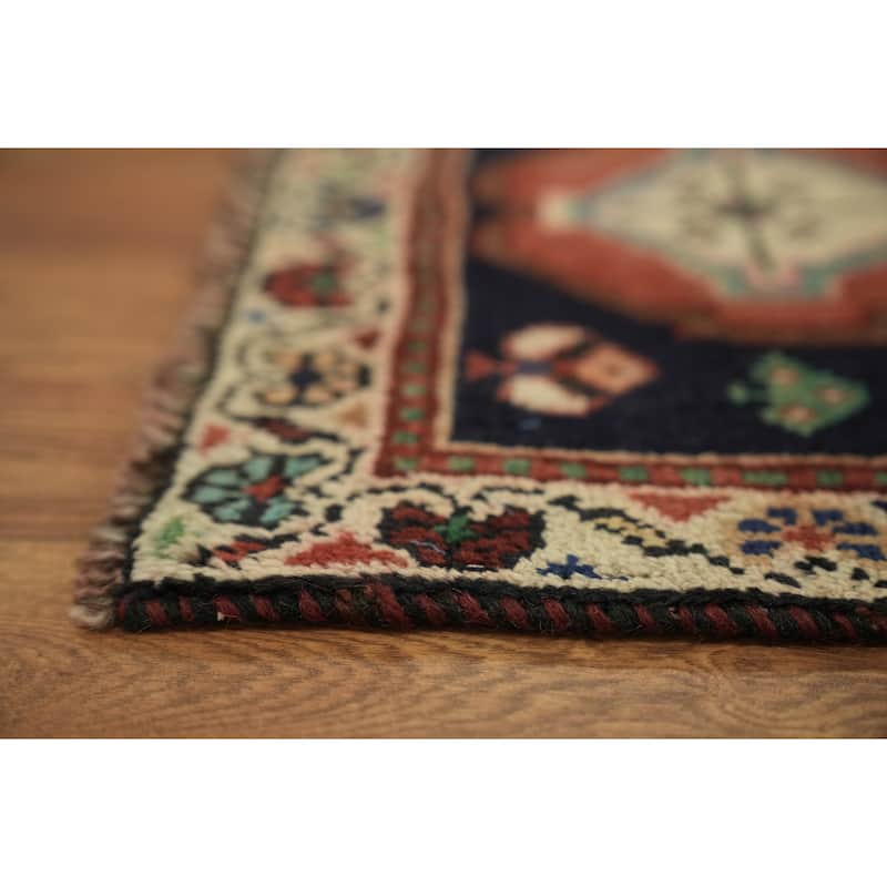 Hand Knotted Oriental 100% Wool Carpet Traditional Tribal Red Shiraz Area Rug - 5' 6'' X 3' 8''