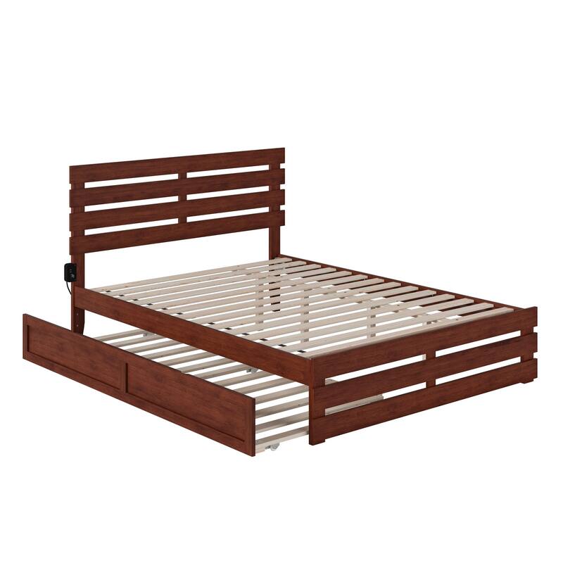 Oxford Bed with Footboard and USB Turbo Charger with Twin XL Trundle