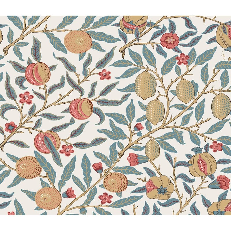 NextWall Pomegranate Peel and Stick Wallpaper - 20.9 in. W x 18 ft. L - Moonstone Blue & Light Ochre