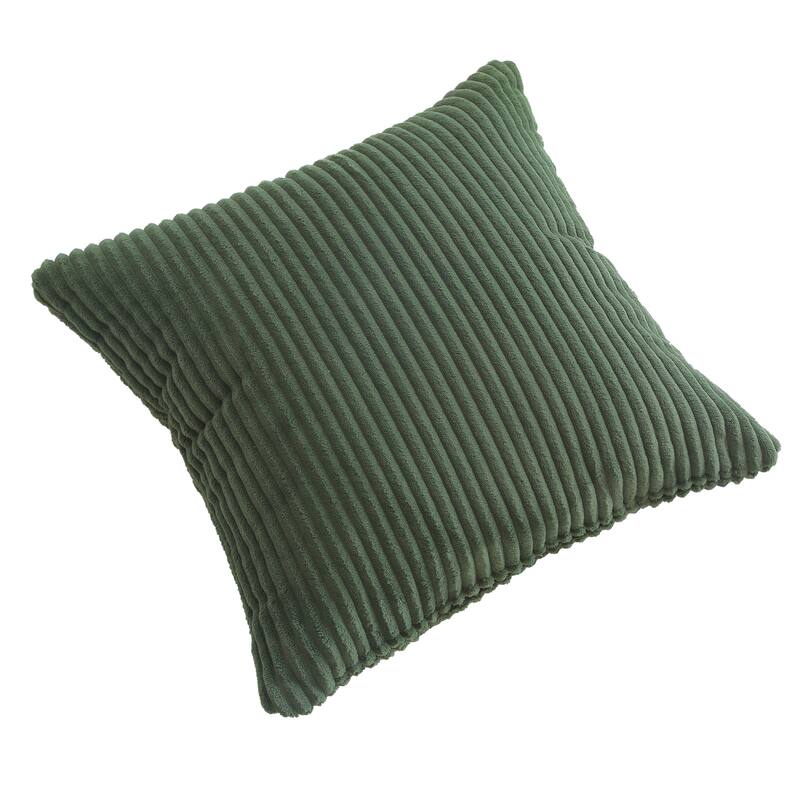 Set of 2 Modern Square Corduroy Accent Throw Pillow