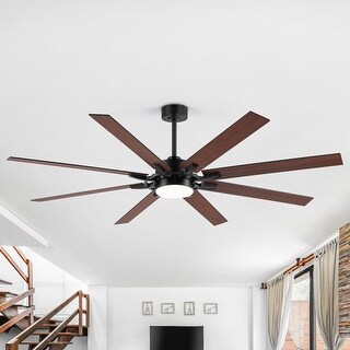 Airsurfer 68/72-inch Large LED Ceiling Fan with Light and Remote(8 ...