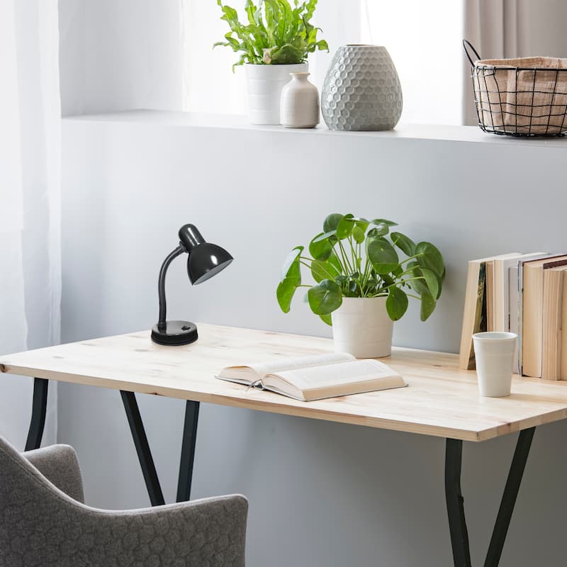 14.25" Metal Desk Task Lamp and Bowl Shade with Gooseneck
