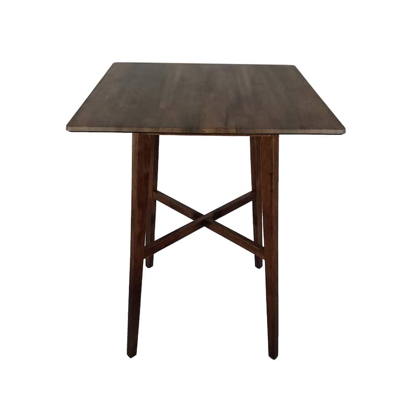 Roomfitters Bar Height Dining Table, 42" Modern Pub Table with Walnut Finish and Black Legs, Walnut