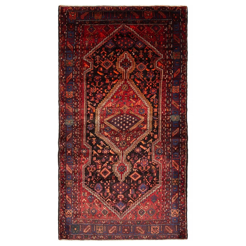 ECARPETGALLERY Hand-knotted Anadol Red Wool Rug - 5'3 x 9'10 - Dark Red - 5'3 x 9'10