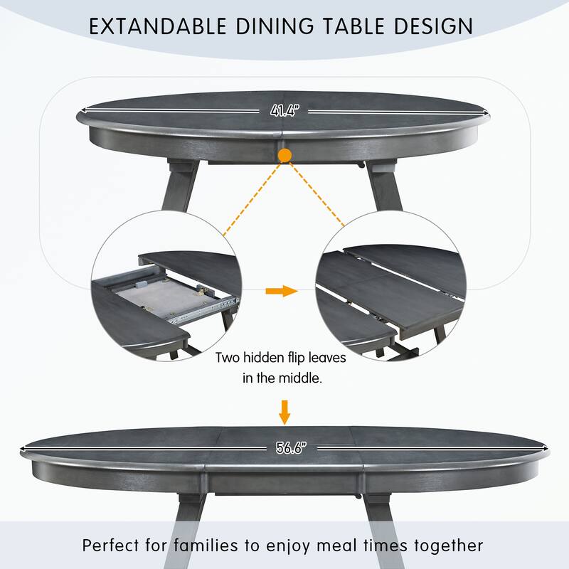 Round Extendable Wood Dining Table