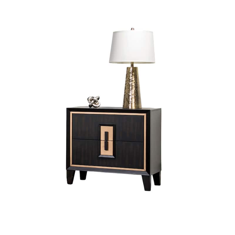 1pc Bedside Nightstand Wooden Finger Pull Drawer