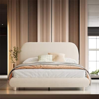 Teddy Fleece Full Size Upholstered Platform Bed with Thick Fabric