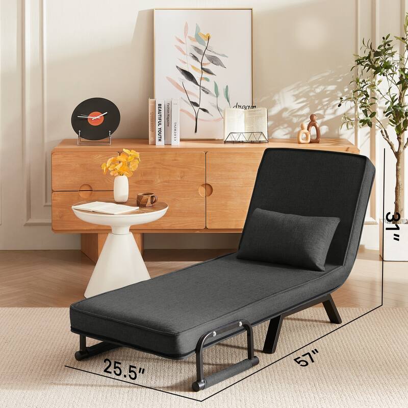Anmytek 5 in 1 Convertible Sleeper Chair Bed - Folding Small Space Sofa with Adjustable Backrest and Pillow