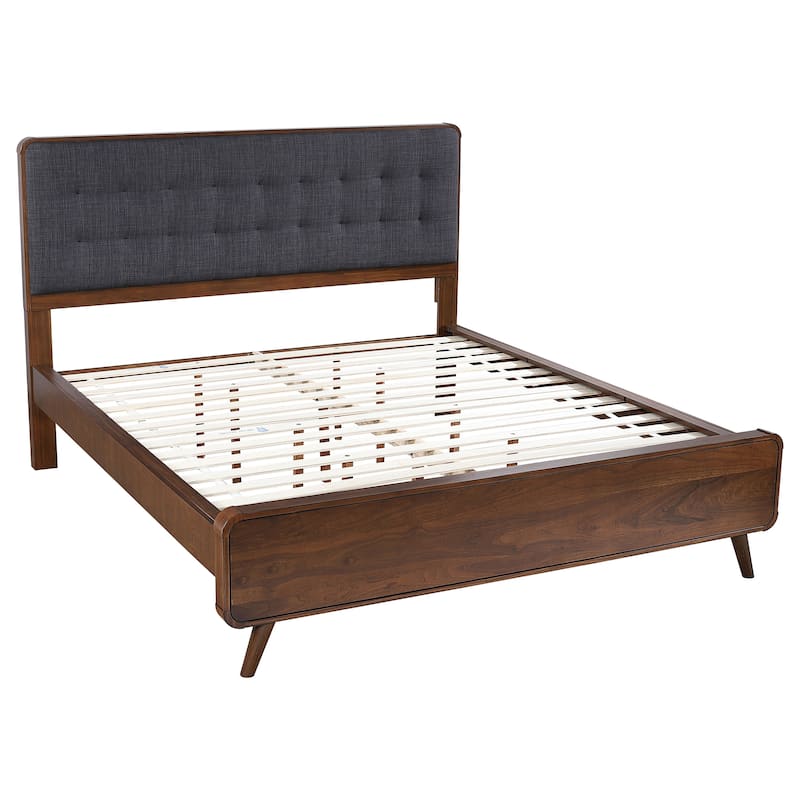 California King Size Solid Wood Platform Bed with Storage Drawers and No Box Spring Required
