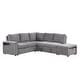 preview thumbnail 44 of 58, L Shaped Polyester Sectional Sofa with USB Ports and Cup Holders