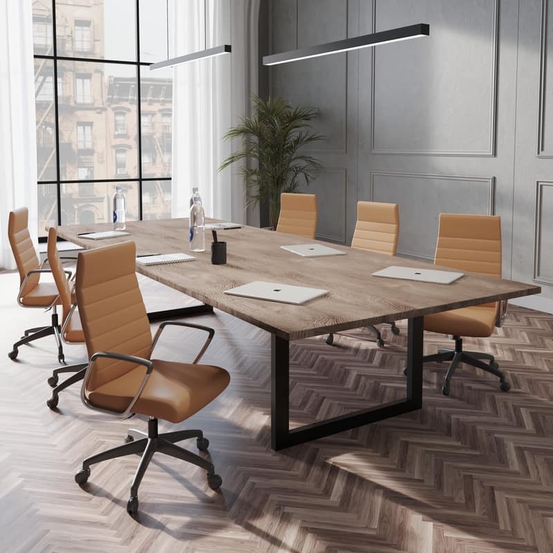 Hilton Modern High Back Ergonomic Leather Office Chair with Adjustable Height, Swivel, and Tilt for Conference or Executive Desk
