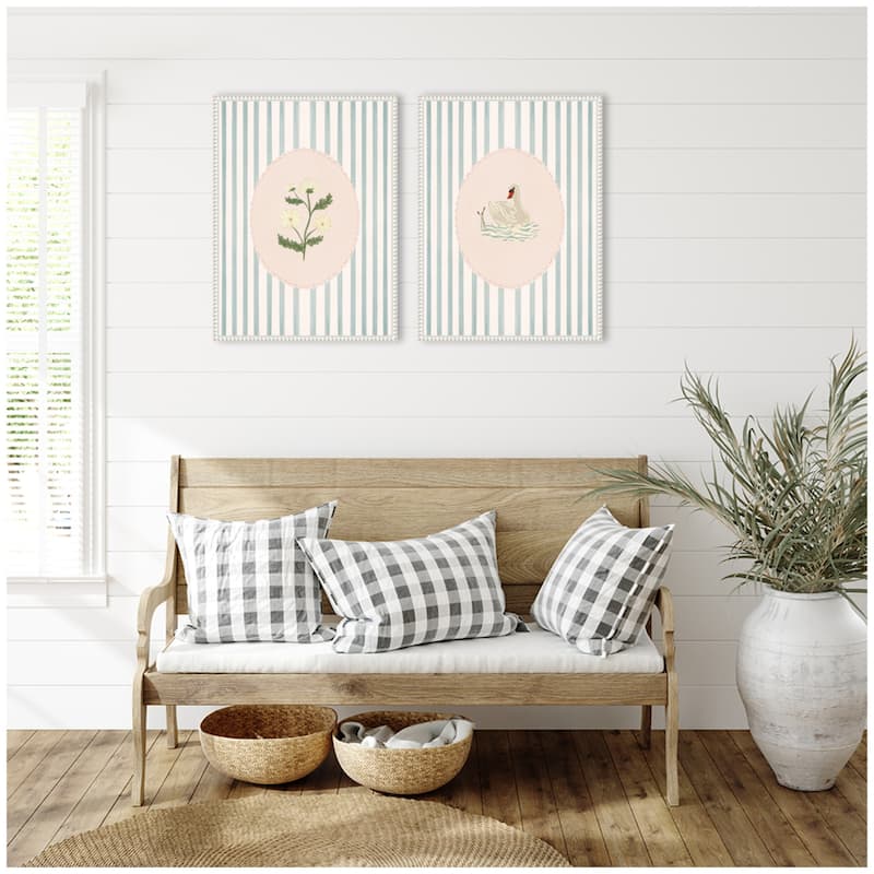 Kate and Laurel Striped Heritage 2 Piece Framed Canvas Wall Art Set by Nikita Jariwala