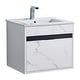preview thumbnail 9 of 109, Fine Fixtures - Wall Mount Bathroom Vanity And Sink, Knob Free Design - Alpine Collection - 20" - White Marble