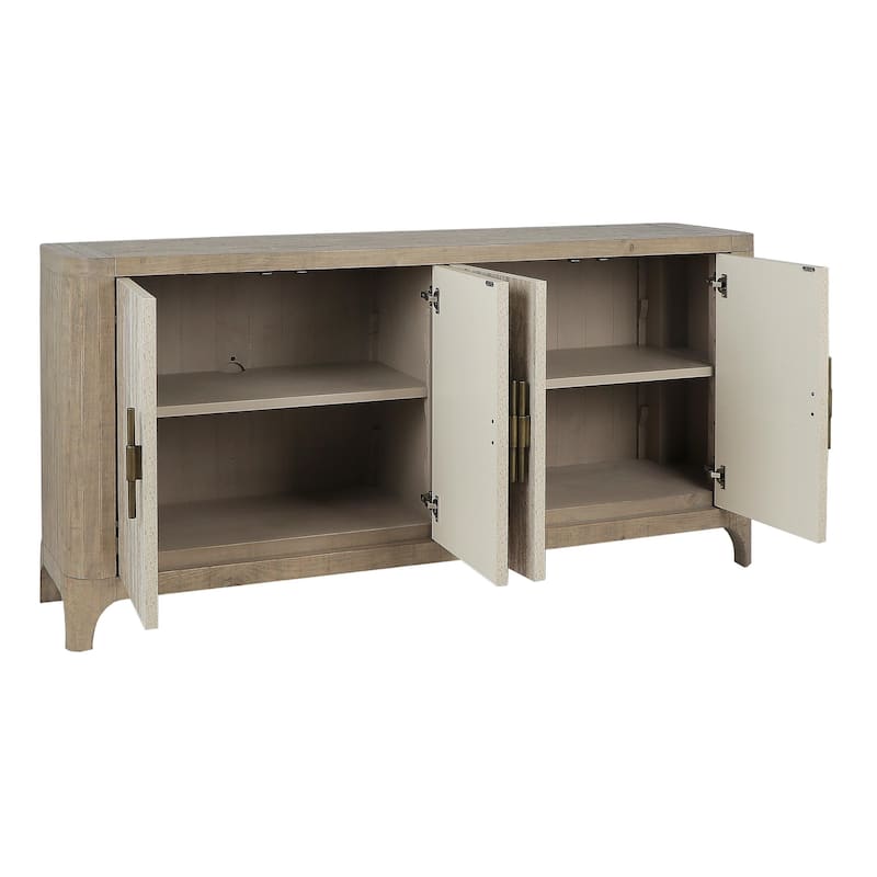 Classic Home Alpine 4-Door Concrete and Wood Sideboard Buffet
