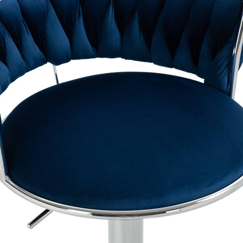 Modern Velvet 26" Adjustable Swivel Bar Stools (Set of 4)