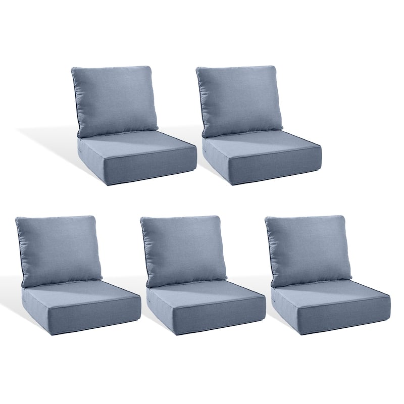 Pocassy 22"x24"x6" Inch Thick Cushions Indoor Outdoor Pillows Cushion - Baby Blue Cushion - 5 Set Seat & Back Cushion
