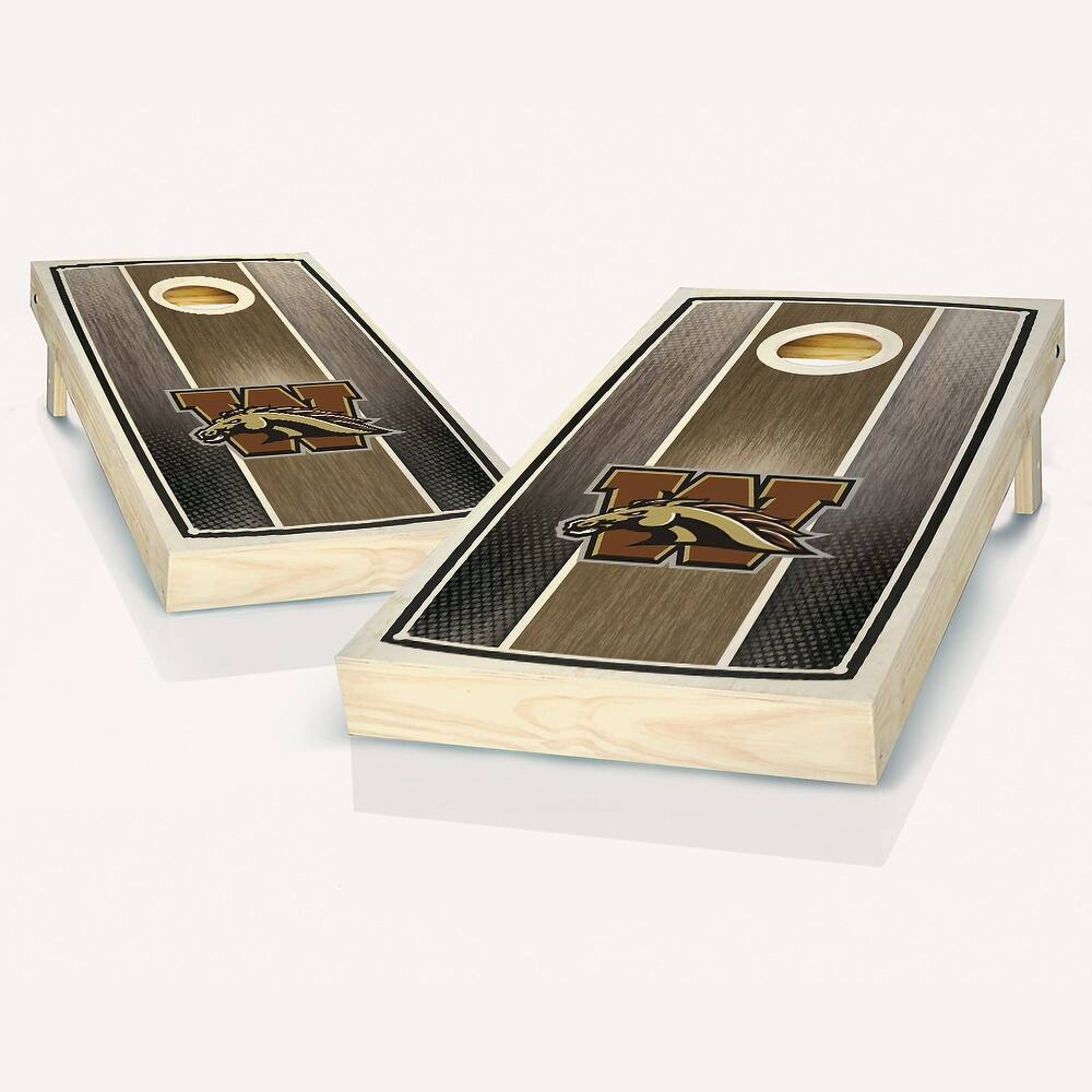 Western Michigan Striped NCAA Team Cornhole Boards