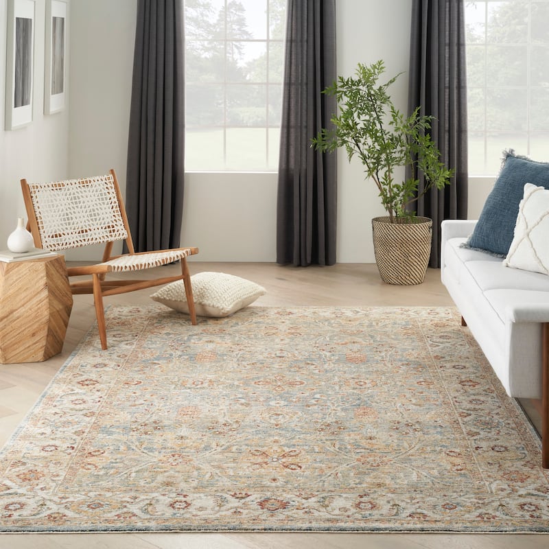 Nourison Petra Traditional Persian Floral Area Rug - 3' 11" x 5' 11" - Blue
