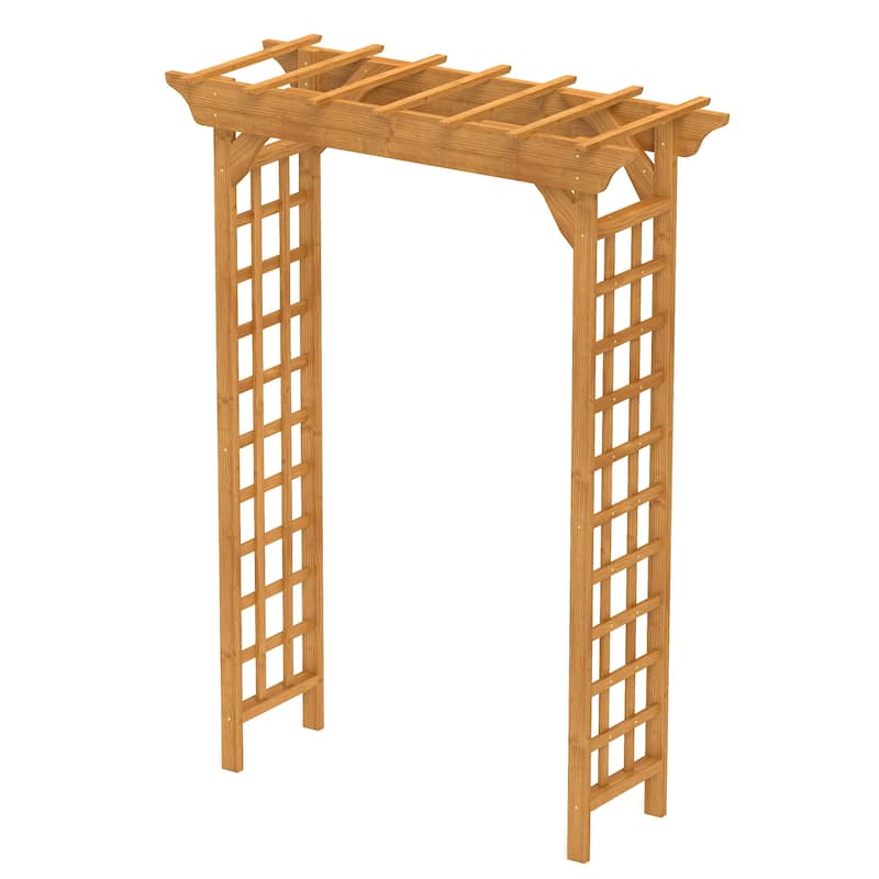 GDF Studio - Outdoor Wooden Wedding Arbor Trellis Arch for Garden and Ceremony Decor