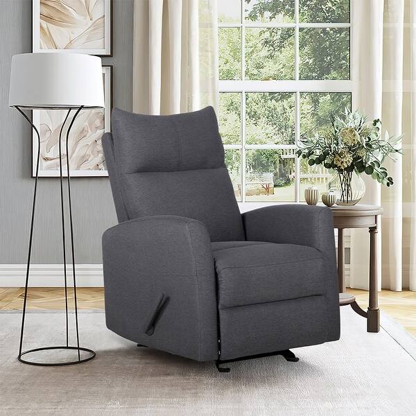 slide 2 of 13, Fabric Rocker Recliner Chair Steel Glider Recliner Living Room Sofa Grey