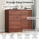 preview thumbnail 19 of 26, Tall Modern Wooden Dresser with 8 Drawers, Deep Storage, Large Chest of Drawers with Wide Top