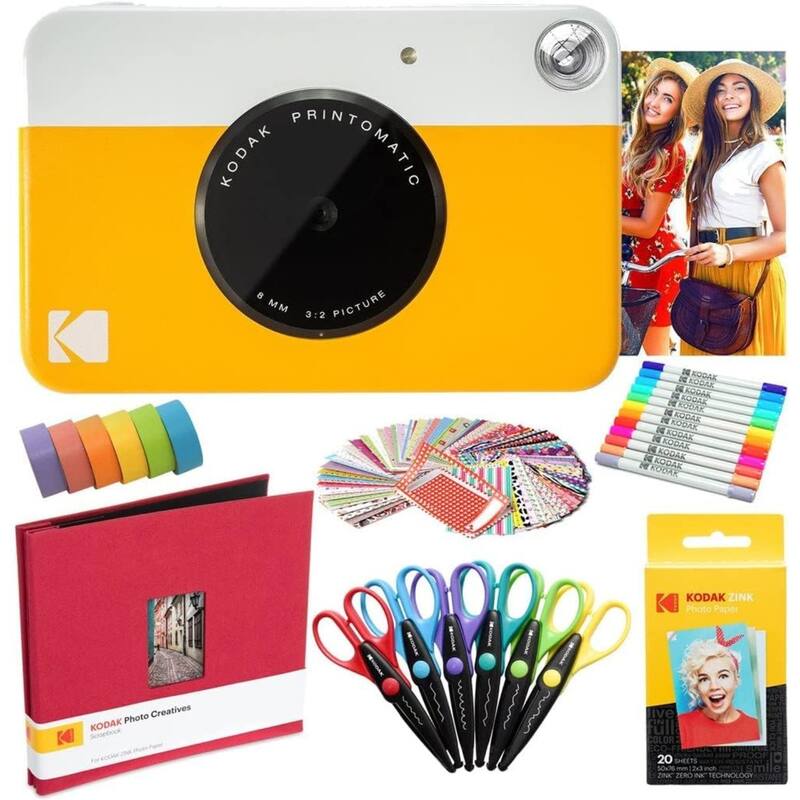 Kodak Printomatic Instant Print Camera, All-in-Bundle with Zink Paper, Photo Album & More - N/A