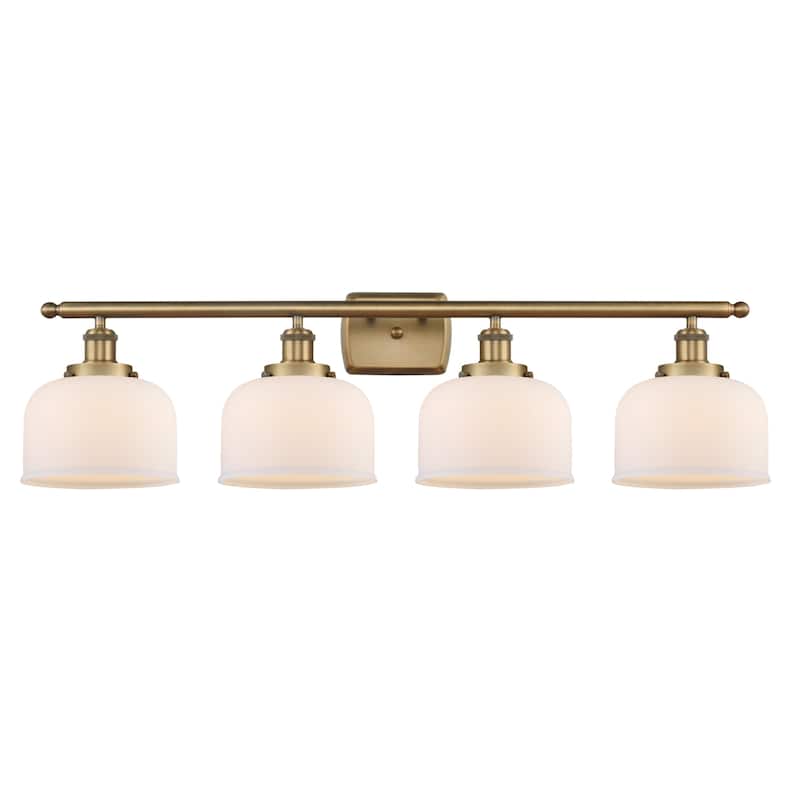 Innovations Lighting 916-4W-11-38 Bell Vanity Bell 4 Light 38" Wide - Brushed Brass / Matte White